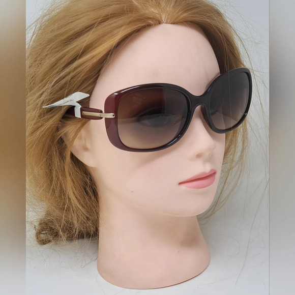 NWT Prada Conceptual Sunglasses Bordeaux Red Brown Gradient SPR  08O 57-17-130 - Picture 4 of 16